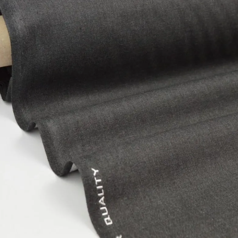 Tissu gabardine polyester viscose enduite étanche anthracite