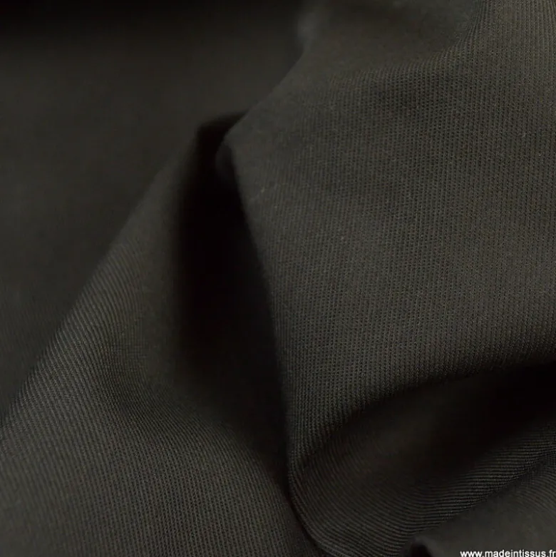 Tissu gabardine sergé coloris Chocolat - OEKO TEX