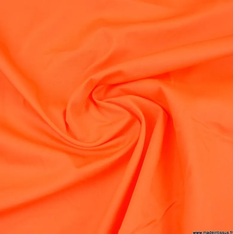 Tissu gabardine sergé coloris Orange - OEKO TEX