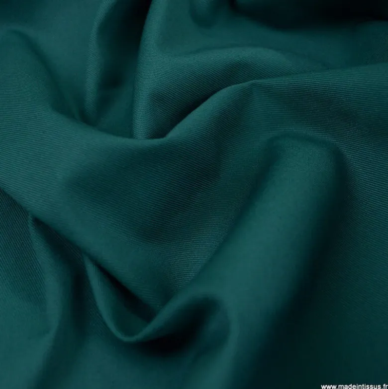 Tissu gabardine sergé coloris Vert - OEKO TEX