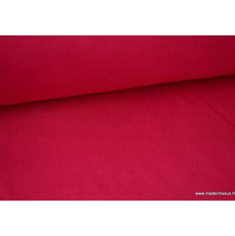 Tissu gabardine sergé coloris Rose Fuchsia - OEKO TEX