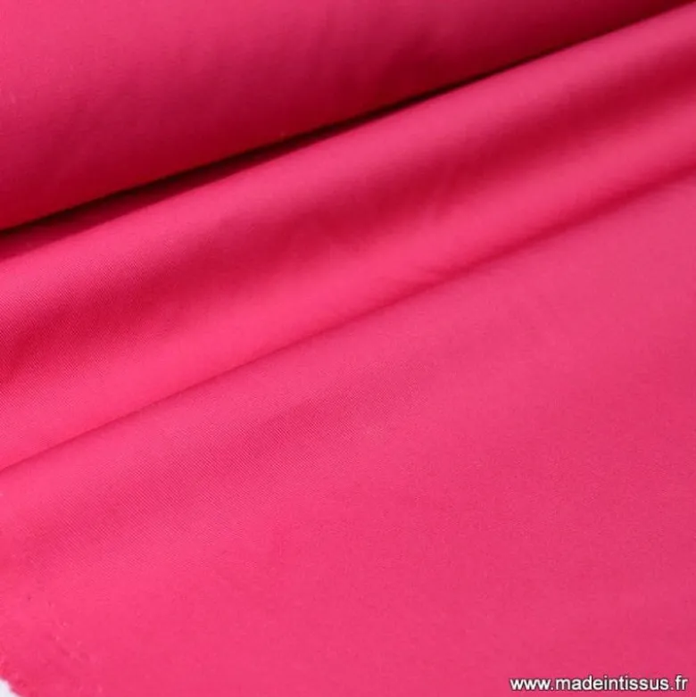 Tissu gabardine sergé coloris Rose Fuchsia - OEKO TEX