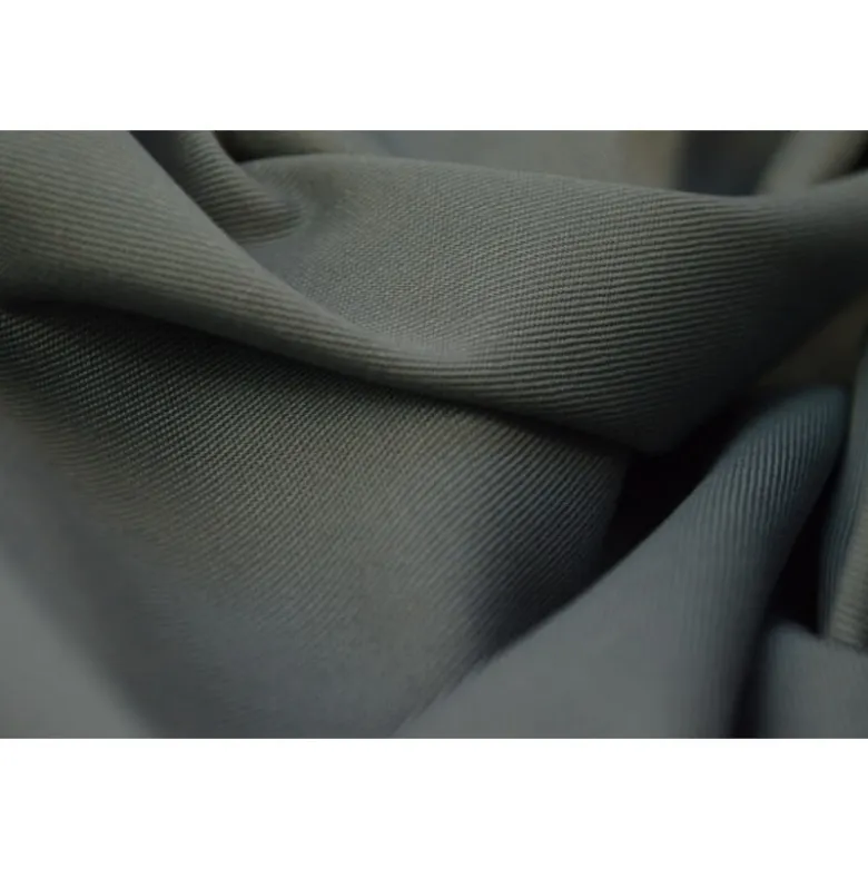 Tissu gabardine sergé coloris gris - OEKO TEX