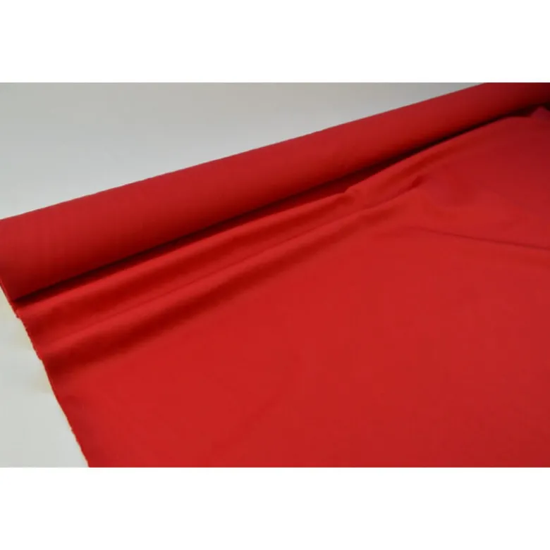 Tissu gabardine sergé coloris rouge - OEKO TEX