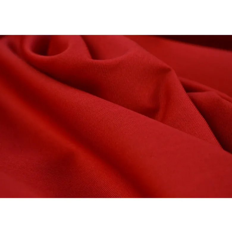 Tissu gabardine sergé coloris rouge - OEKO TEX