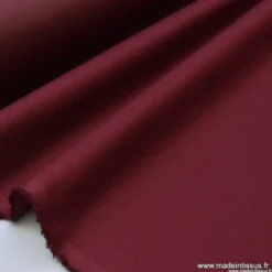 Tissu gabardine sergé polyester coton coloris bordeaux - OEKO TEX