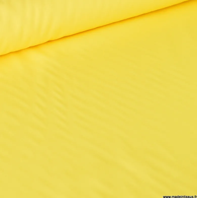 Tissu gabardine sergé polyester coton coloris Jaune Soleil - OEKO TEX