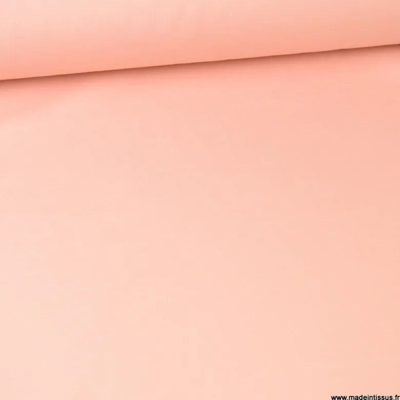 Tissu gabardine sergé polyester coton coloris Rose poudré - OEKO TEX