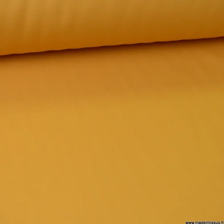 Tissu gabardine sergé polyester coton coloris Moutarde - OEKO TEX