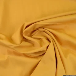 Tissu gabardine sergé polyester coton coloris Moutarde - OEKO TEX