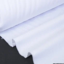 Tissu gabardine sergé polyester coton coloris blanc - OEKO TEX