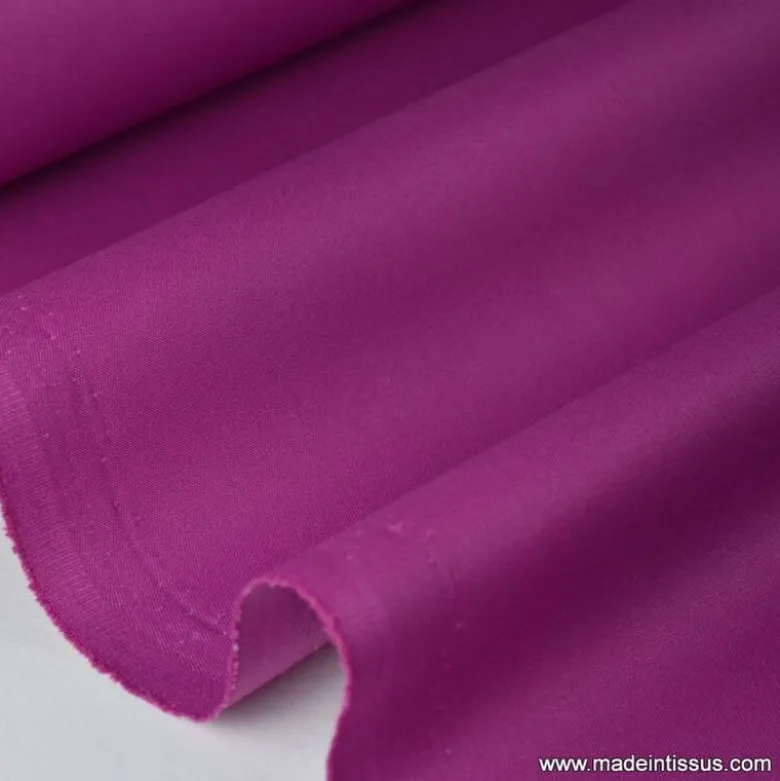 Tissu gabardine sergé polyester coton coloris Dalhia - OEKO TEX