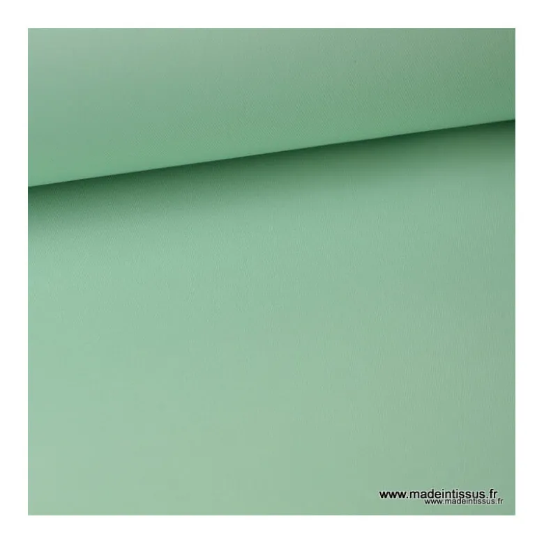 Tissu gabardine sergé polyester coton coloris menthe - OEKO TEX