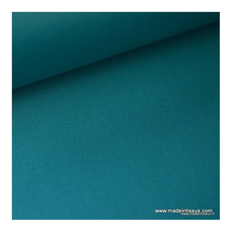 Tissu gabardine sergé polyester coton coloris émeraude - OEKO TEX