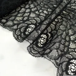 Tissu Galon dentelle élasthanne Rachel coloris Noir
