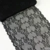 Tissu Galon dentelle noire élasthanne - 23 cm de large