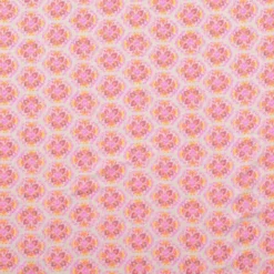 Tissu gaufré en coton motifs floraux graphique roses