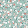 Tissu Hokkaido en coton imprimé fleurs japonaises fond ciel