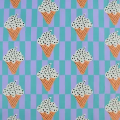 Tissu imperméable Corneto type ciré de pluie motif glaces fond graphique
