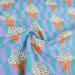 Tissu imperméable Corneto type ciré de pluie motif glaces fond graphique