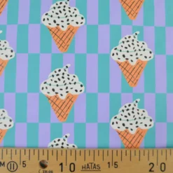 Tissu imperméable Corneto type ciré de pluie motif glaces fond graphique