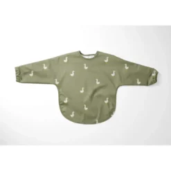 Tissu imperméable type ciré motif oies fond vert kaki