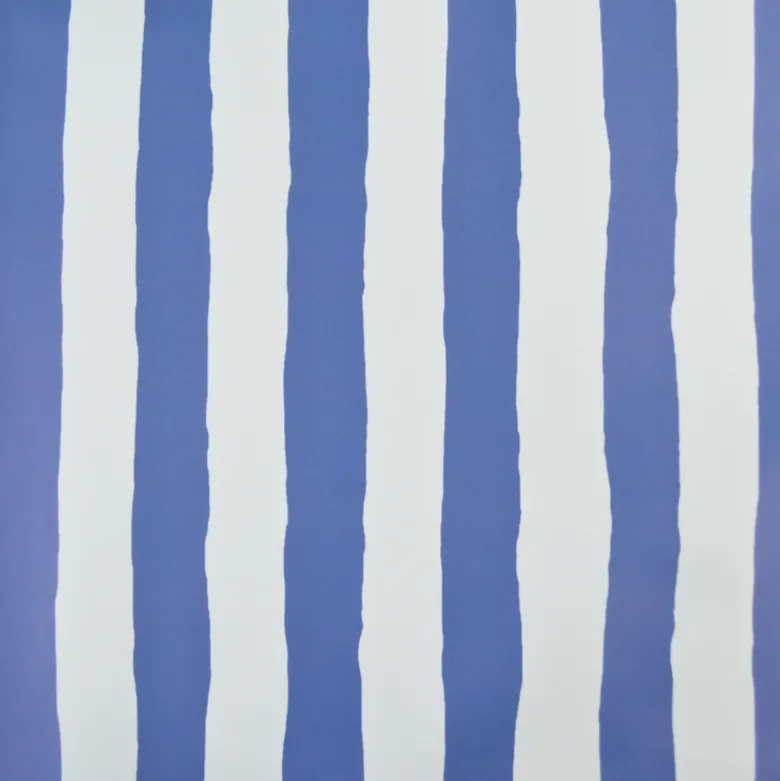 Tissu imperméable type ciré à rayures larges bleues et blanches