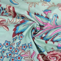 Tissu Indien Block Print Omiraj fond Bleu - kalamkari