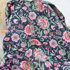 Tissu Indien Block Print Sahen fond Noir - kalamkari