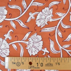 Tissu indien en voile de coton Raghil – Motif floral fond Camel