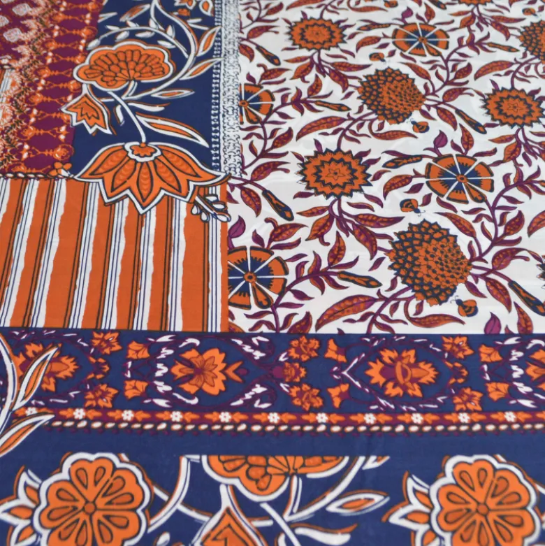 Tissu indien en voile de coton Samarit – Motif Patchwork