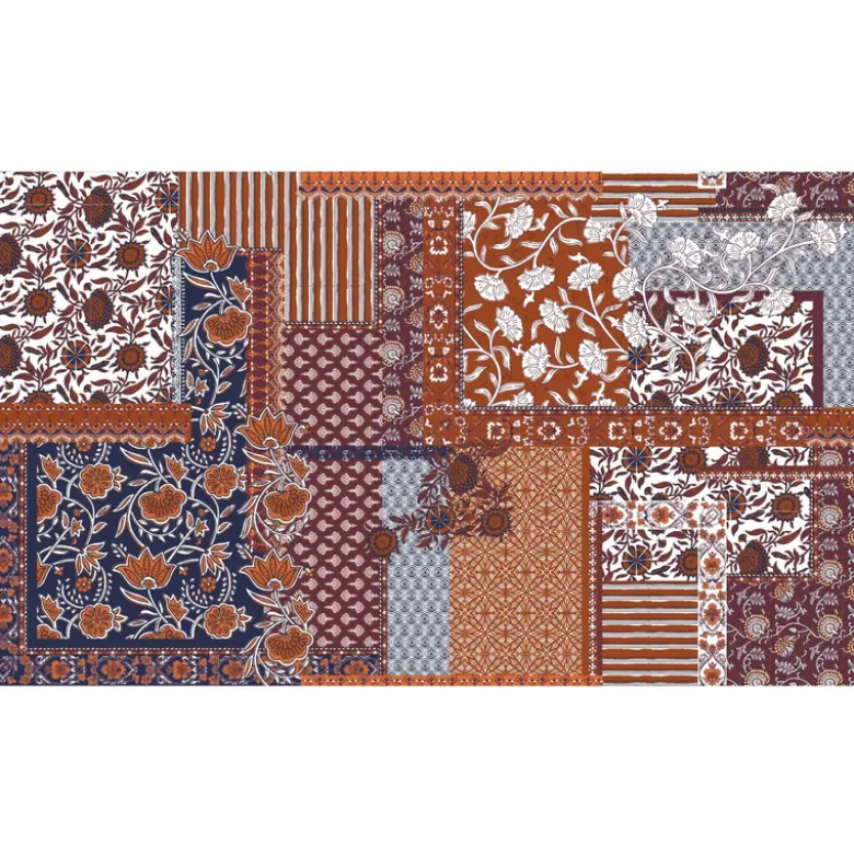 Tissu indien en voile de coton Samarit – Motif Patchwork