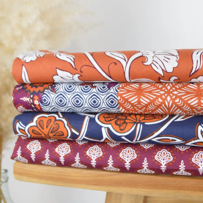 Tissu indien en voile de coton Samarit – Motif Patchwork