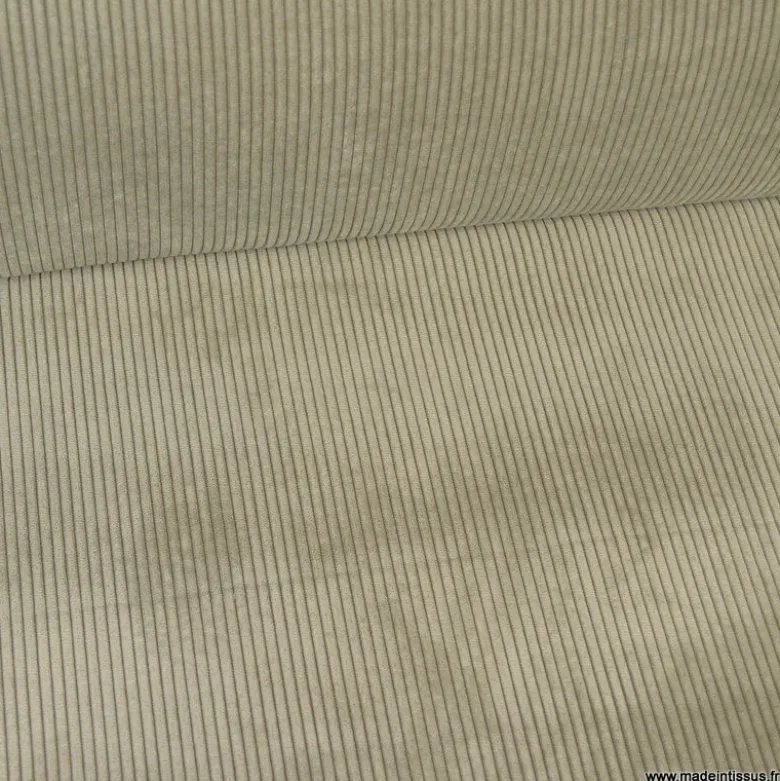 Tissu isolant thermique & occultant en velours grosses côtes Alberta - Pierre