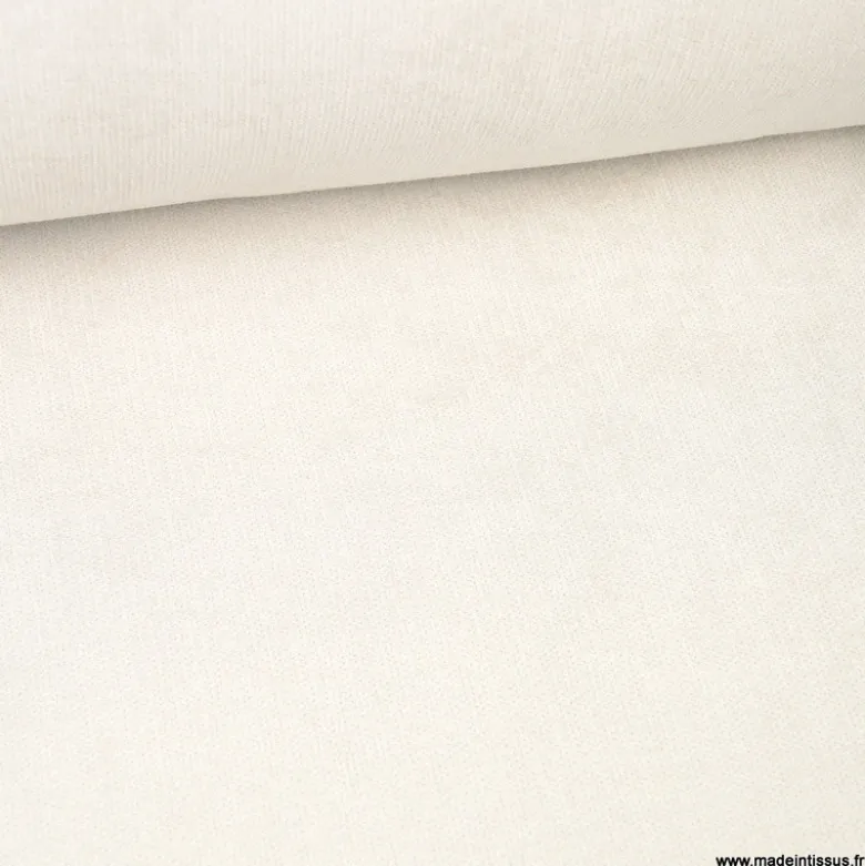 Tissu isolant thermique occultant Alaska Blanc cassé
