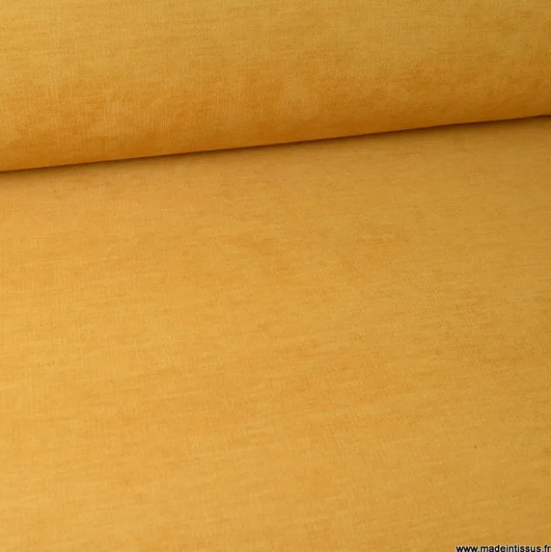 Tissu isolant thermique occultant Alaska moutarde