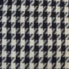 Tissu jacquard effet tweed motif pied-de-poule Bleu avec fil lurex doré