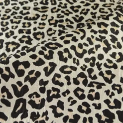 Tissu jacquard Habillement Leopard Lurex beige et Noir