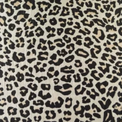 Tissu jacquard Habillement Leopard Lurex beige et Noir