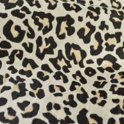 Tissu jacquard Habillement Leopard Lurex beige et Noir