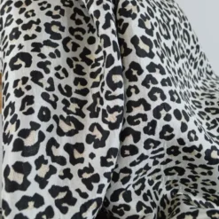 Tissu jacquard Habillement Leopard Lurex beige et Noir