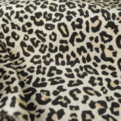 Tissu jacquard Habillement Leopard Lurex beige et Noir