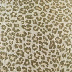 Tissu jacquard Habillement Leopard Lurex beige et vert olive