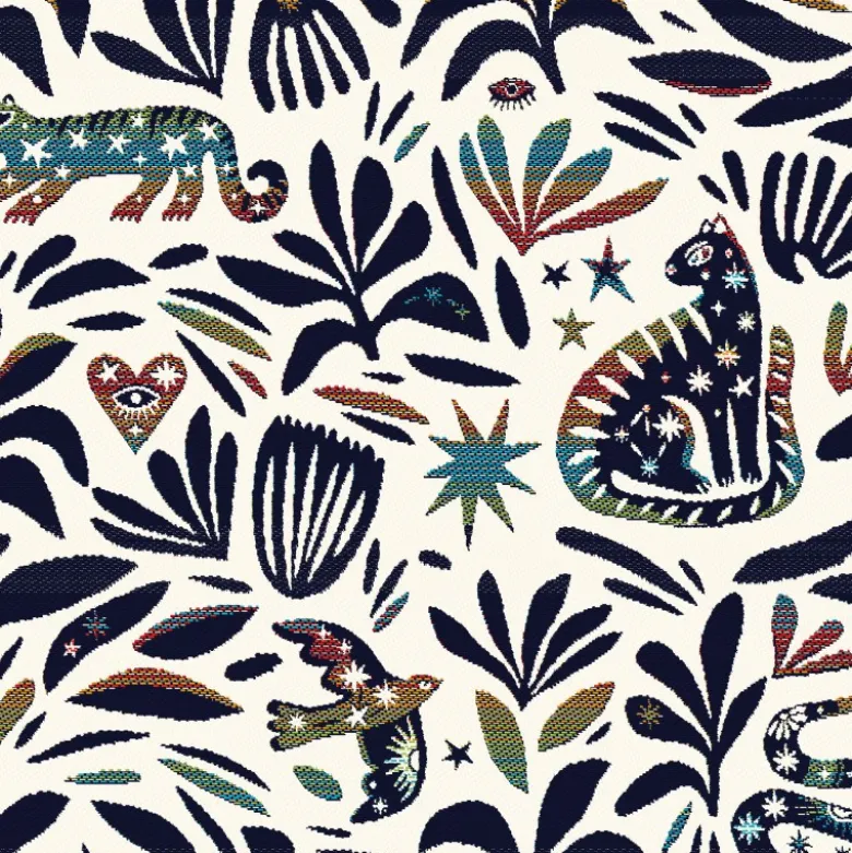 Tissu jacquard Jungle Mystic multicouleurs