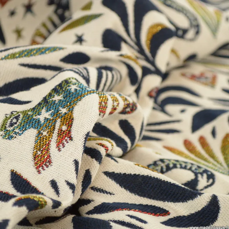 Tissu jacquard Jungle Mystic multicouleurs