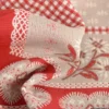 Tissu Jacquard Praloup Patch rouge - Grande largeur