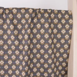 Tissu Jayco coton motif fleurs indiennes anthracite et Havane - OEKO TEX