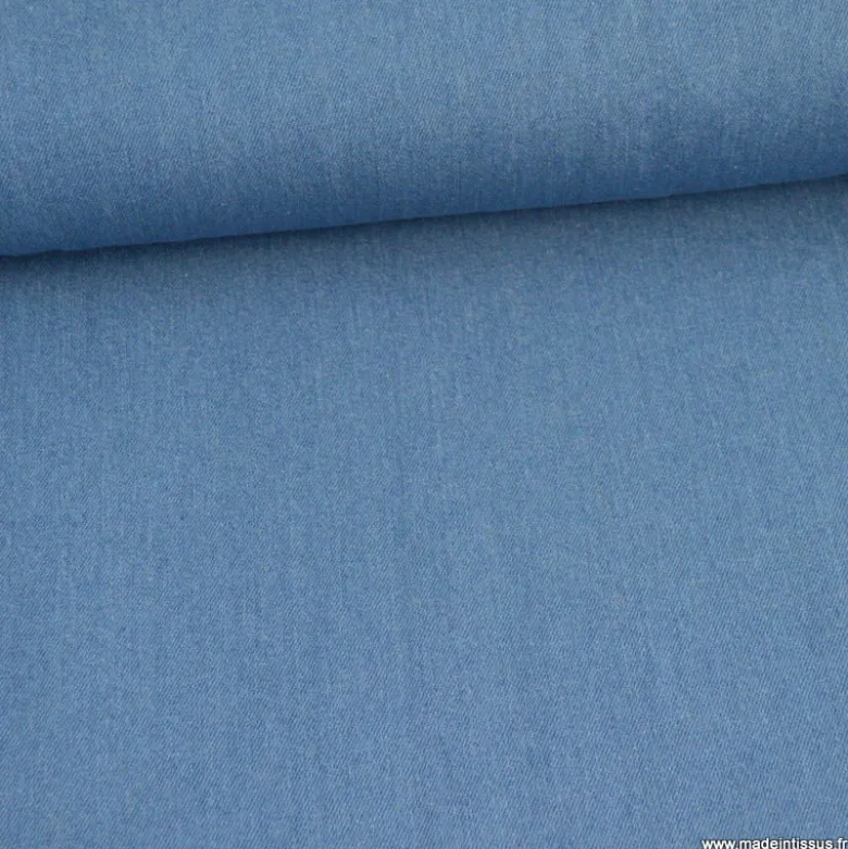 Tissu jean coton bleu
