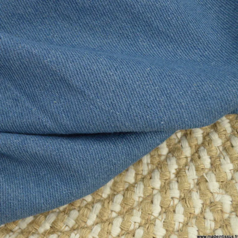 Tissu jean coton bleu