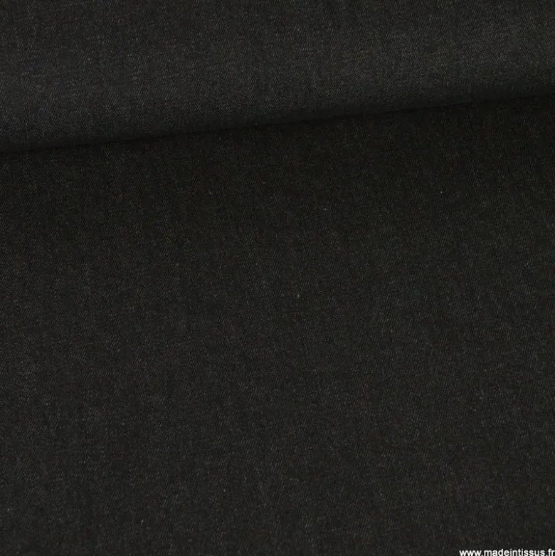 Tissu jean coton coloris noir